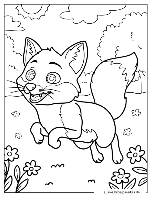 Fuchs Ausmalbild 12 als Gratis-PDF Fuchs Ausmalbild 12 - kostenlos zum Ausdrucken