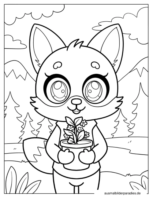 Fuchs Ausmalbild 14 als Gratis-PDF Fuchs Ausmalbild 14 - kostenlos zum Ausdrucken