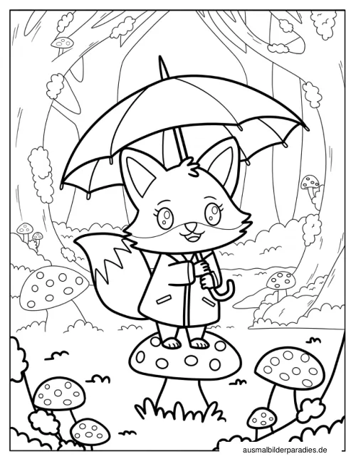 Fuchs Ausmalbild 15 als Gratis-PDF Fuchs Ausmalbild 15 - kostenlos zum Ausdrucken
