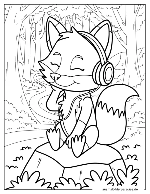 Fuchs Ausmalbild 16 als Gratis-PDF Fuchs Ausmalbild 16 - kostenlos zum Ausdrucken