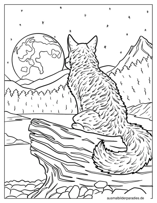Fuchs Ausmalbild 17 als Gratis-PDF Fuchs Ausmalbild 17 - kostenlos zum Ausdrucken