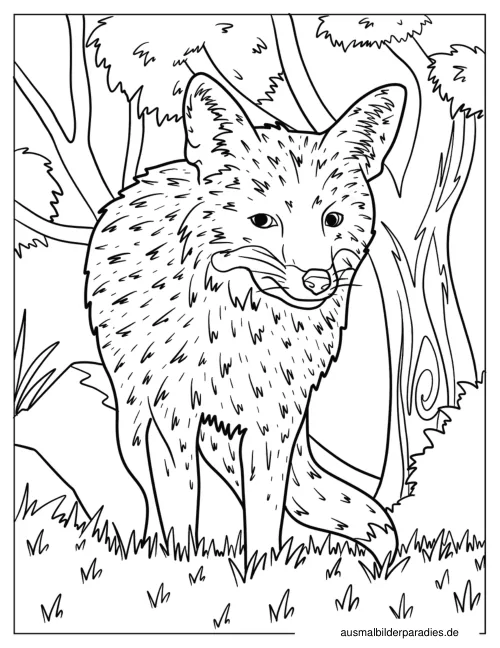 Fuchs Ausmalbild 19 als Gratis-PDF Fuchs Ausmalbild 19 - kostenlos zum Ausdrucken