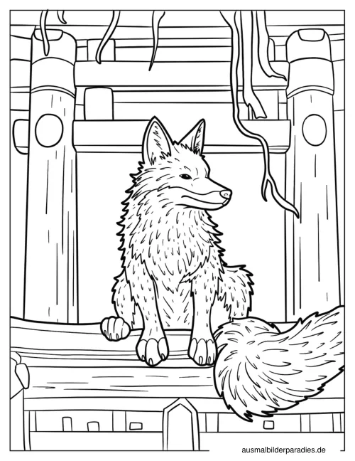 Fuchs Ausmalbild 2 als Gratis-PDF Fuchs Ausmalbild 2 - kostenlos zum Ausdrucken