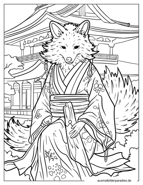 Fuchs Ausmalbild 20 als Gratis-PDF Fuchs Ausmalbild 20 - kostenlos zum Ausdrucken
