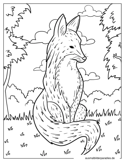 Fuchs Ausmalbild 21 als Gratis-PDF Fuchs Ausmalbild 21 - kostenlos zum Ausdrucken