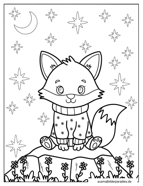 Fuchs Ausmalbild 23 als Gratis-PDF Fuchs Ausmalbild 23 - kostenlos zum Ausdrucken