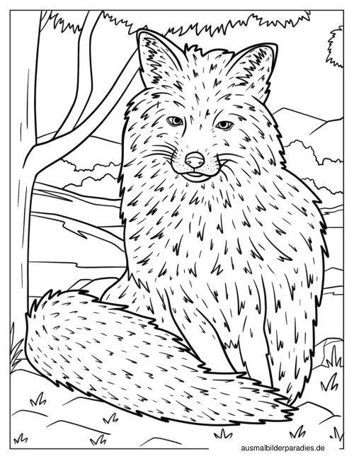 Fuchs Ausmalbild 27 als Gratis-PDF Fuchs Ausmalbild 27 - kostenlos zum Ausdrucken