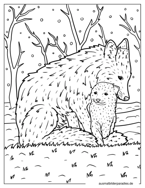 Fuchs Ausmalbild 28 als Gratis-PDF Fuchs Ausmalbild 28 - kostenlos zum Ausdrucken