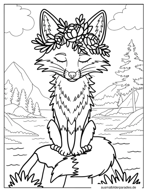 Fuchs Ausmalbild 30 als Gratis-PDF Fuchs Ausmalbild 30 - kostenlos zum Ausdrucken