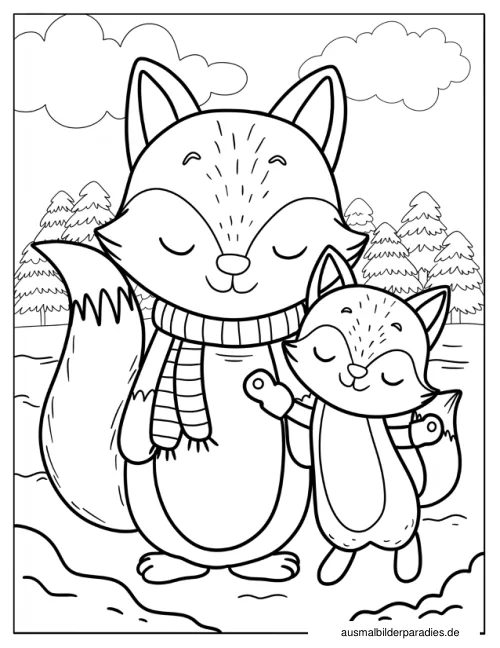 Fuchs Ausmalbild 31 als Gratis-PDF Fuchs Ausmalbild 31 - kostenlos zum Ausdrucken