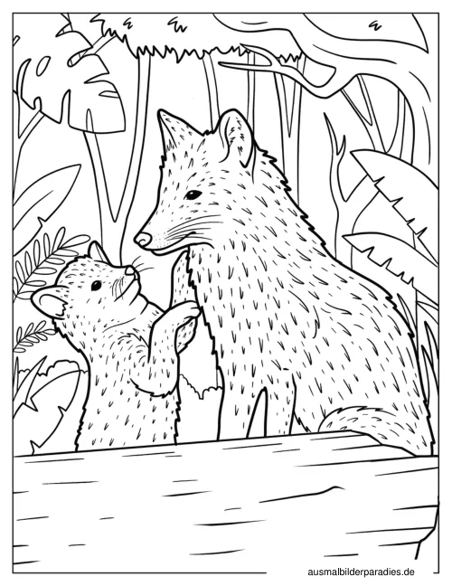 Fuchs Ausmalbild 34 als Gratis-PDF Fuchs Ausmalbild 34 - kostenlos zum Ausdrucken