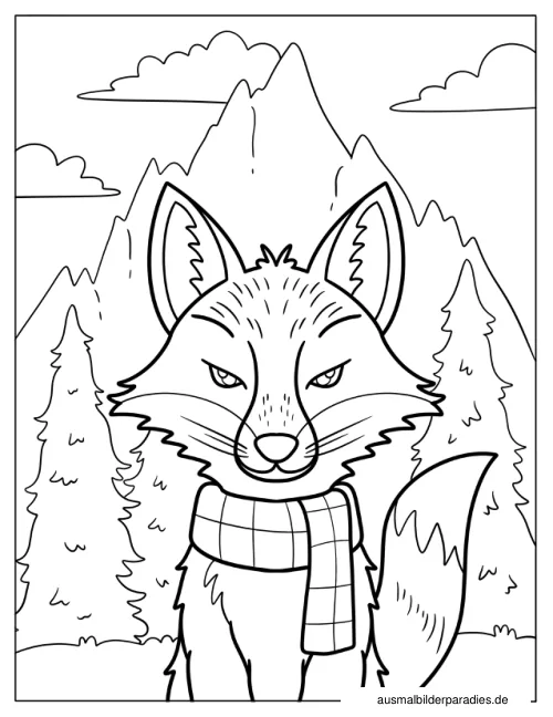 Fuchs Ausmalbild 35 als Gratis-PDF Fuchs Ausmalbild 35 - kostenlos zum Ausdrucken