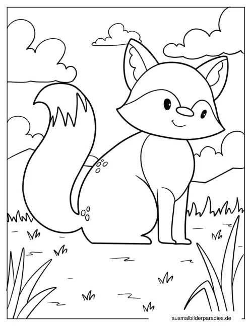 Fuchs Ausmalbild 36 als Gratis-PDF Fuchs Ausmalbild 36 - kostenlos zum Ausdrucken