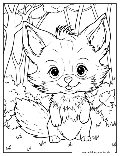 Fuchs Ausmalbild 7 als Gratis-PDF Fuchs Ausmalbild 7 - kostenlos zum Ausdrucken