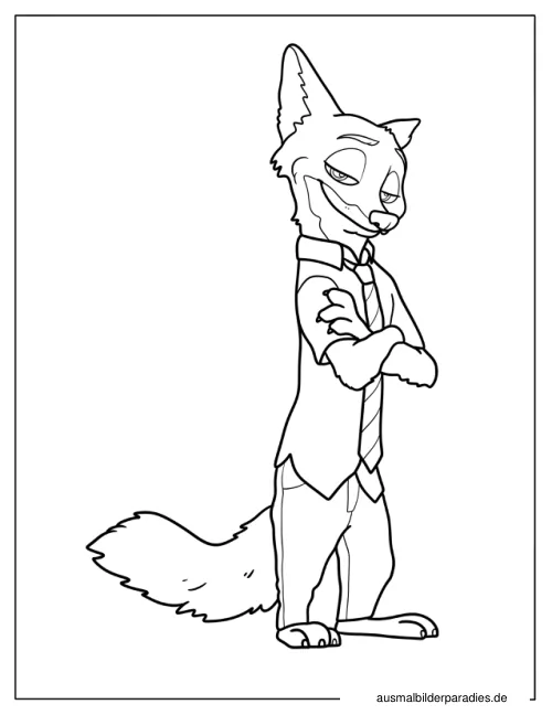 Fuchs Ausmalbild 9 als Gratis-PDF Fuchs Ausmalbild 9 - kostenlos zum Ausdrucken