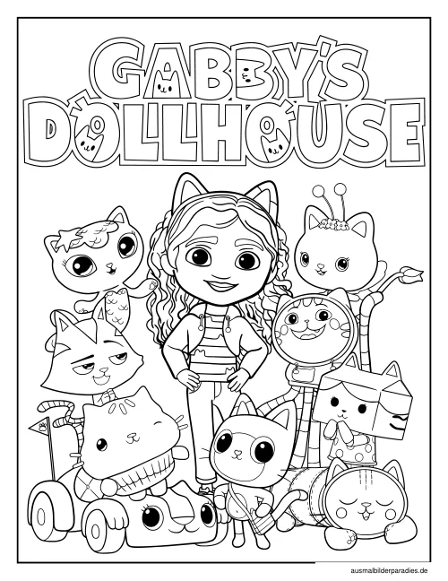 Gabbys Dollhouse Ausmalbilder kostenlos zum Ausdrucken