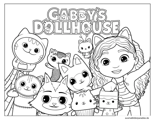 Gabbys Dollhouse Ausmalbild 8 - kostenlos zum Ausdrucken