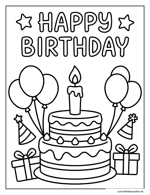 Geburtstag Ausmalbilder Geburtstag Ausmalbilder kostenlos zum Ausdrucken