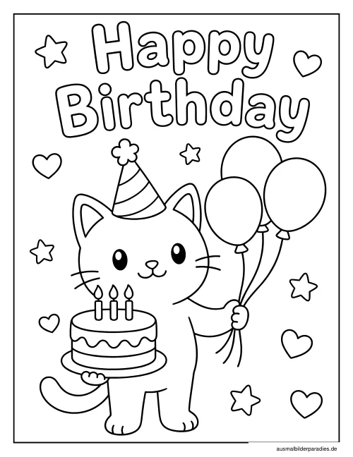 Geburtstag Ausmalbild 12 als Gratis-PDF Geburtstag Ausmalbild 12 - kostenlos zum Ausdrucken