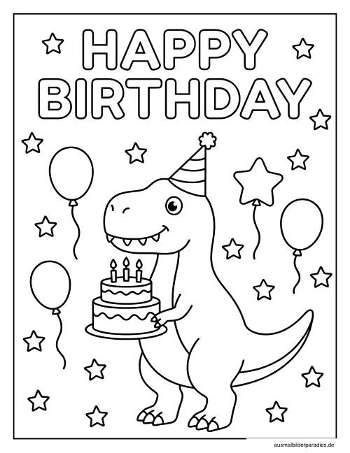 Geburtstag Ausmalbild 13 als Gratis-PDF Geburtstag Ausmalbild 13 - kostenlos zum Ausdrucken