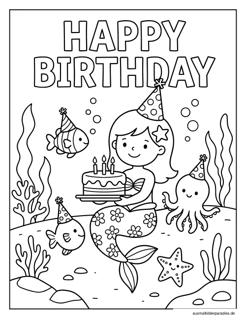 Geburtstag Ausmalbild 15 als Gratis-PDF Geburtstag Ausmalbild 15 - kostenlos zum Ausdrucken