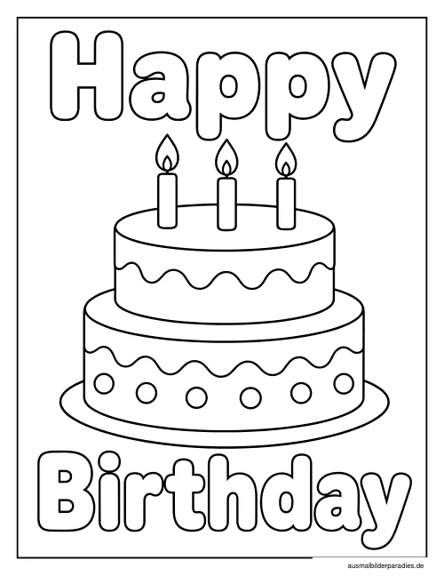 Geburtstag Ausmalbild 17 als Gratis-PDF Geburtstag Ausmalbild 17 - kostenlos zum Ausdrucken
