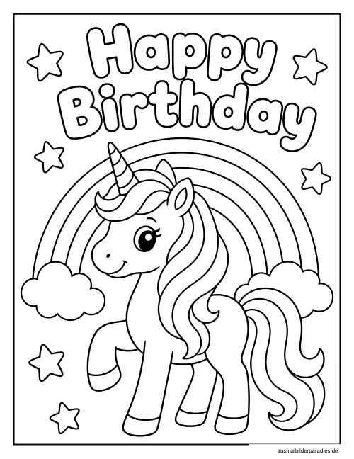 Geburtstag Ausmalbild 20 als Gratis-PDF Geburtstag Ausmalbild 20 - kostenlos zum Ausdrucken