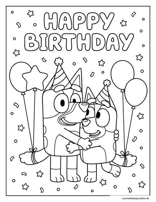 Geburtstag Ausmalbild 21 als Gratis-PDF Geburtstag Ausmalbild 21 - kostenlos zum Ausdrucken
