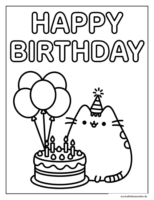 Geburtstag Ausmalbild 22 als Gratis-PDF Geburtstag Ausmalbild 22 - kostenlos zum Ausdrucken