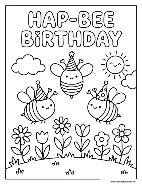 Geburtstag Ausmalbild 26 als Gratis-PDF Geburtstag Ausmalbild 26 - kostenlos zum Ausdrucken