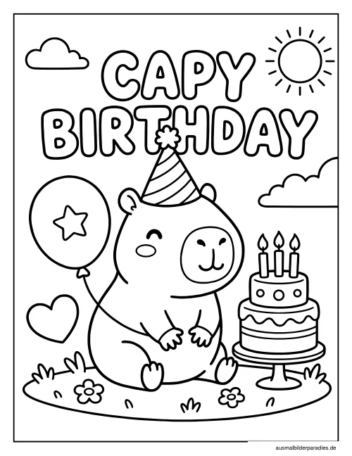 Geburtstag Ausmalbild 27 als Gratis-PDF Geburtstag Ausmalbild 27 - kostenlos zum Ausdrucken