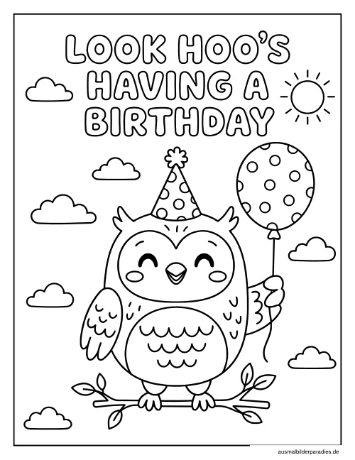 Geburtstag Ausmalbild 29 als Gratis-PDF Geburtstag Ausmalbild 29 - kostenlos zum Ausdrucken