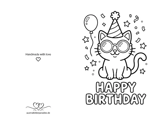Geburtstag Ausmalbild 3 als Gratis-PDF Geburtstag Ausmalbild 3 - kostenlos zum Ausdrucken
