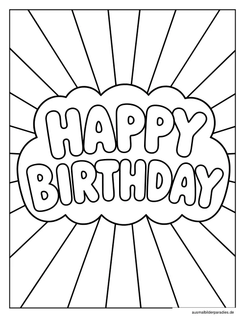 Geburtstag Ausmalbild 32 als Gratis-PDF Geburtstag Ausmalbild 32 - kostenlos zum Ausdrucken