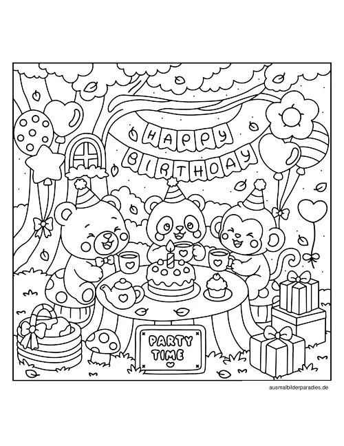 Geburtstag Ausmalbild 8 als Gratis-PDF Geburtstag Ausmalbild 8 - kostenlos zum Ausdrucken