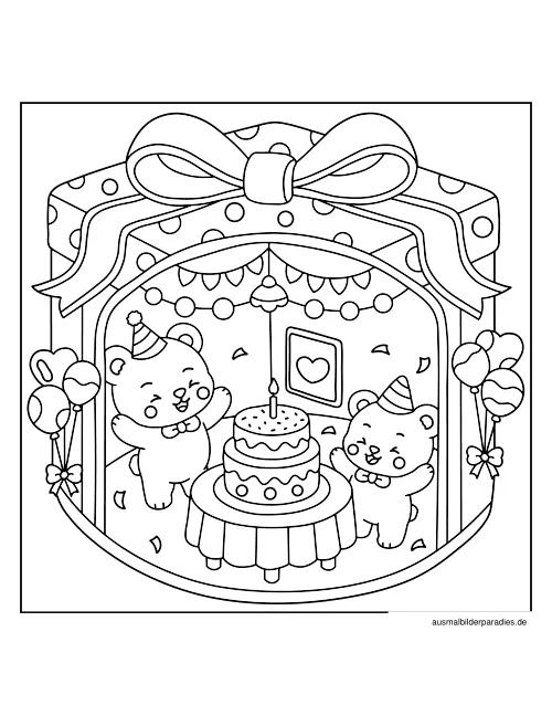 Geburtstag Ausmalbild 9 als Gratis-PDF Geburtstag Ausmalbild 9 - kostenlos zum Ausdrucken