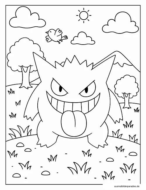 Gengar Ausmalbild 11 - kostenlos zum Ausdrucken