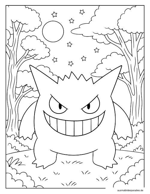 Gengar Ausmalbild 12 - kostenlos zum Ausdrucken