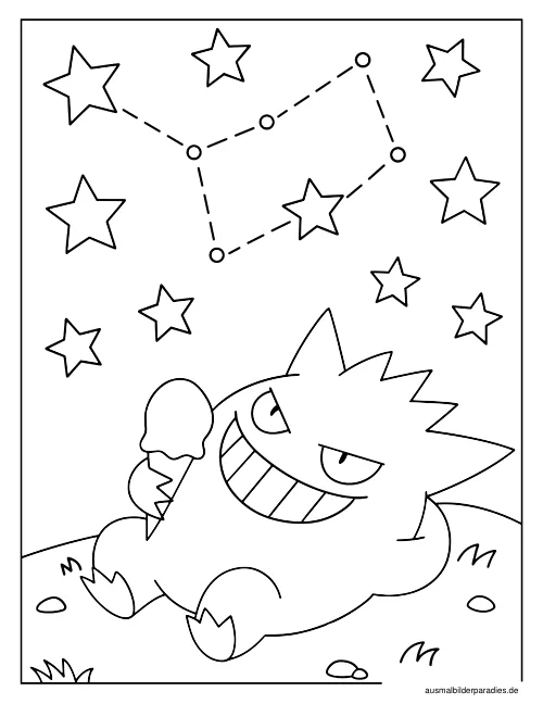 Gengar Ausmalbild 13 - kostenlos zum Ausdrucken