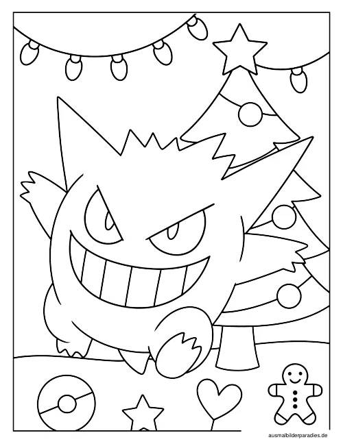 Gengar Ausmalbild 15 - kostenlos zum Ausdrucken