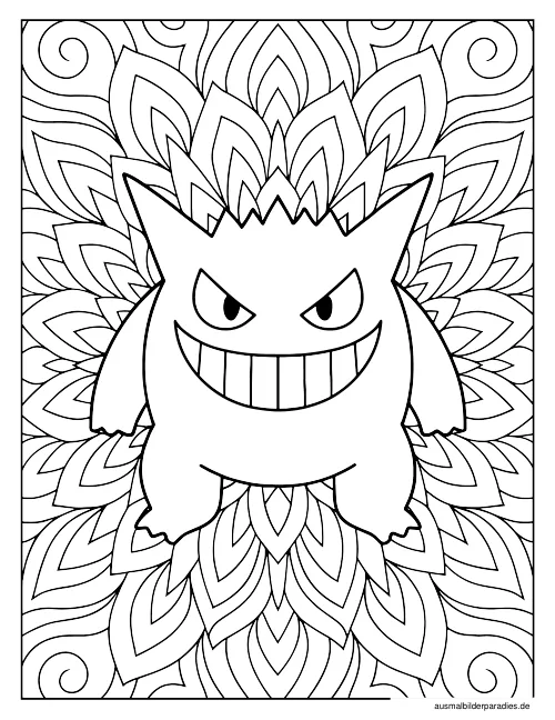 Gengar Ausmalbild 17 - kostenlos zum Ausdrucken