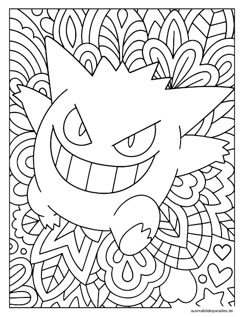 Gengar Ausmalbild 19 - kostenlos zum Ausdrucken