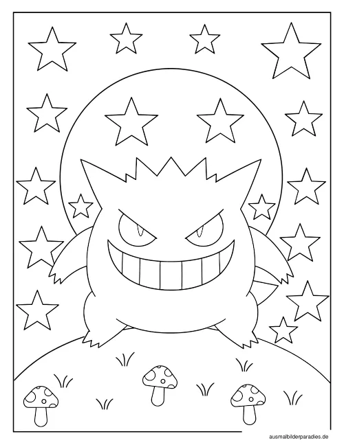 Gengar Ausmalbild 2 - kostenlos zum Ausdrucken