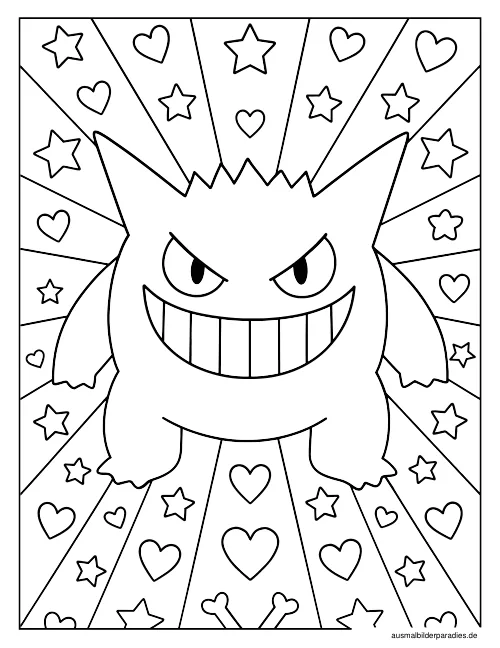 Gengar Ausmalbild 20 - kostenlos zum Ausdrucken