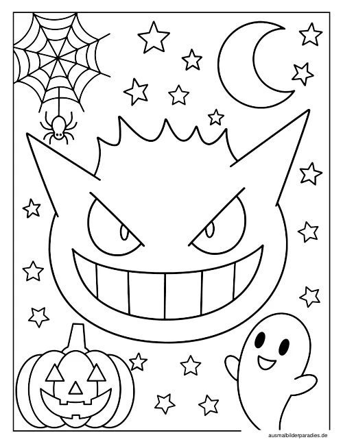Gengar Ausmalbild 22 - kostenlos zum Ausdrucken