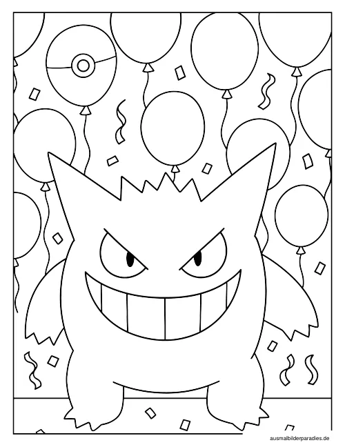 Gengar Ausmalbild 24 - kostenlos zum Ausdrucken
