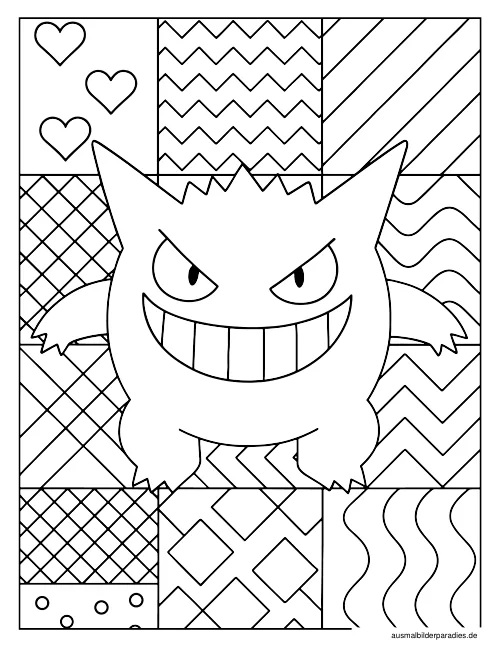 Gengar Ausmalbild 26 - kostenlos zum Ausdrucken
