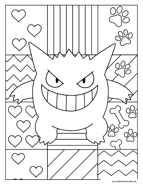 Gengar Ausmalbild 27 - kostenlos zum Ausdrucken