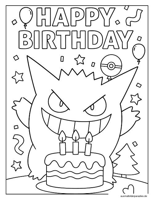 Gengar Ausmalbild 29 - kostenlos zum Ausdrucken