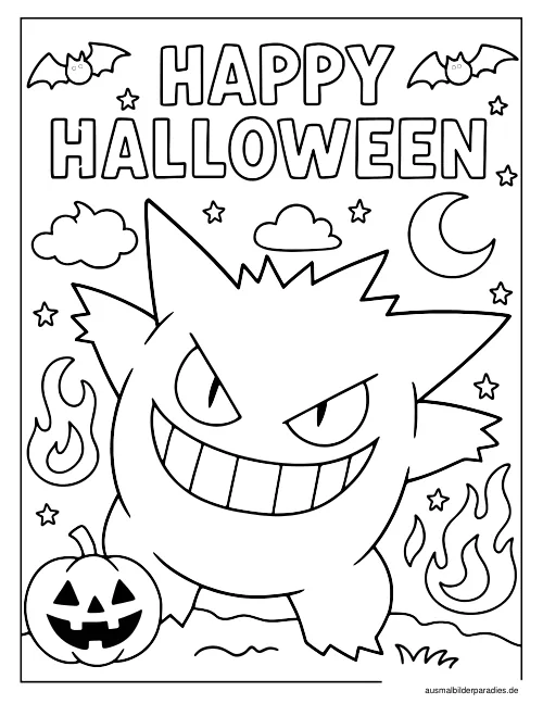 Gengar Ausmalbild 30 - kostenlos zum Ausdrucken